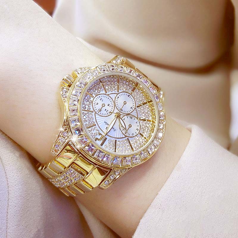 Iced Out 38mm Women Quartz Watch Silver With Street Luxury Shine - Image 3