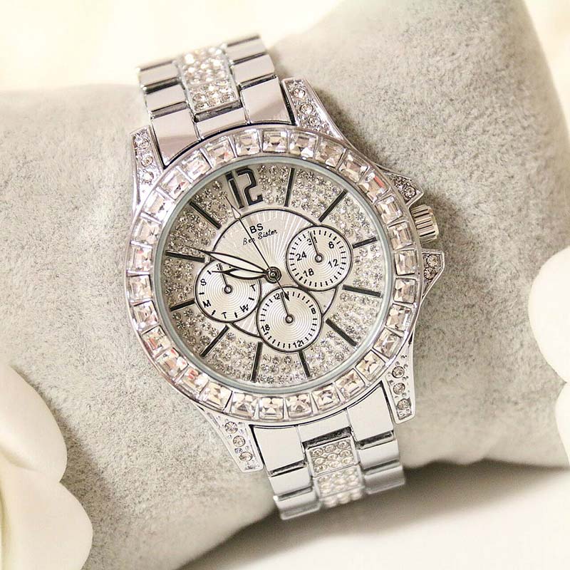 Iced Out 38mm Women Quartz Watch Silver With Street Luxury Shine - Image 5