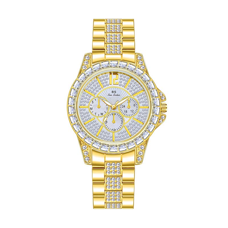 Iced Out 38mm Women Quartz Watch Silver With Street Luxury Shine - Image 6