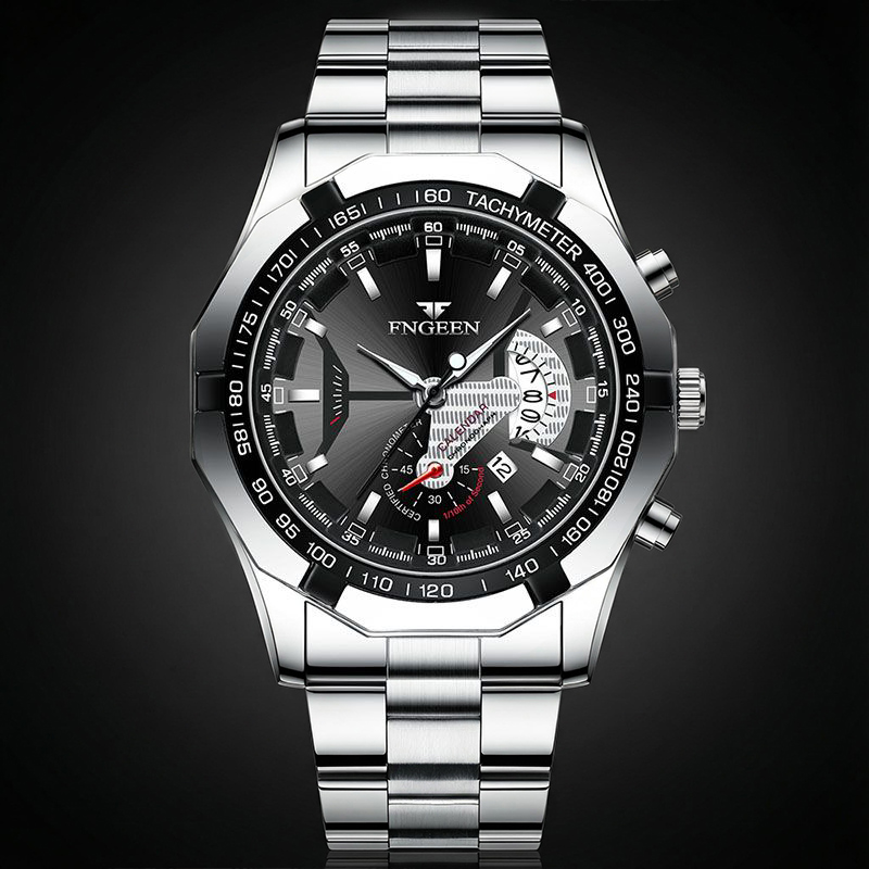 47mm Muti-function Quartz Watch For Men Gold With Street Luxury Shine - Image 5
