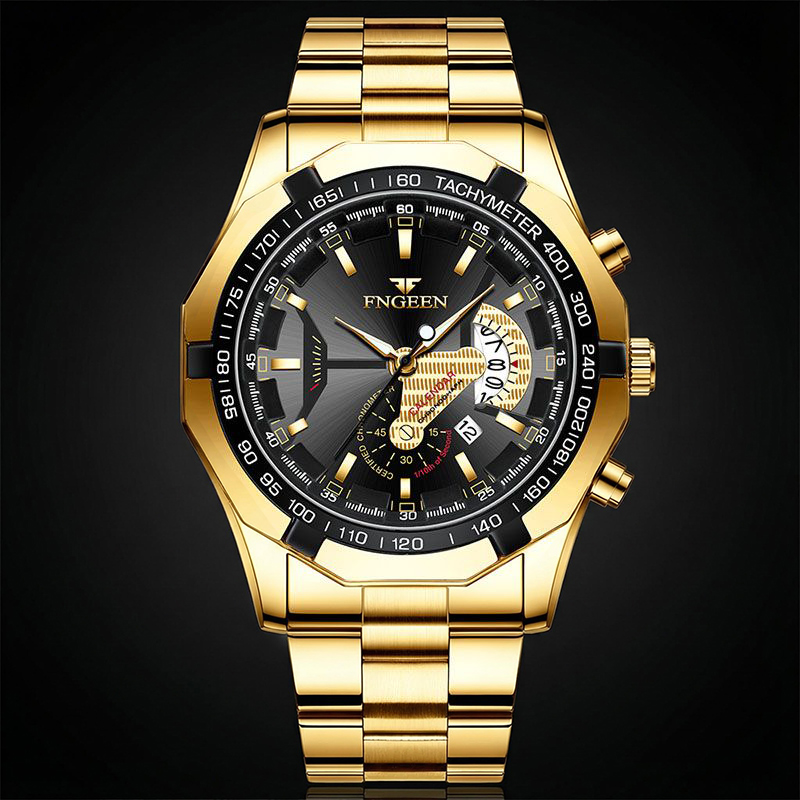 47mm Muti-function Quartz Watch For Men Gold With Street Luxury Shine - Image 6