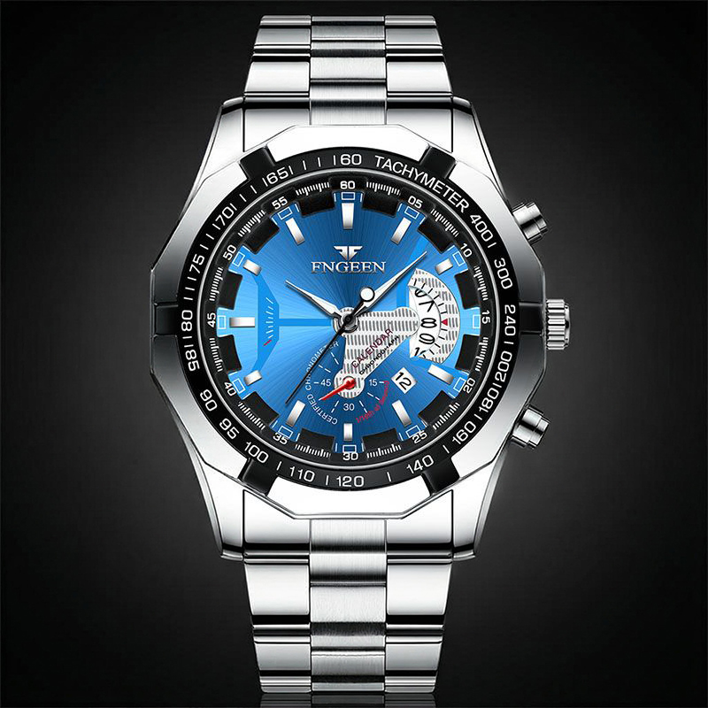 47mm Muti-function Quartz Watch For Men Gold With Street Luxury Shine