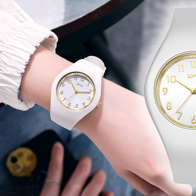 Starry Earth Rainbow Watch With Jelly Color Silicone Strap Silver - Image 5