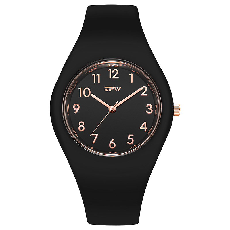 Starry Earth Rainbow Watch With Jelly Color Silicone Strap Silver - Image 8