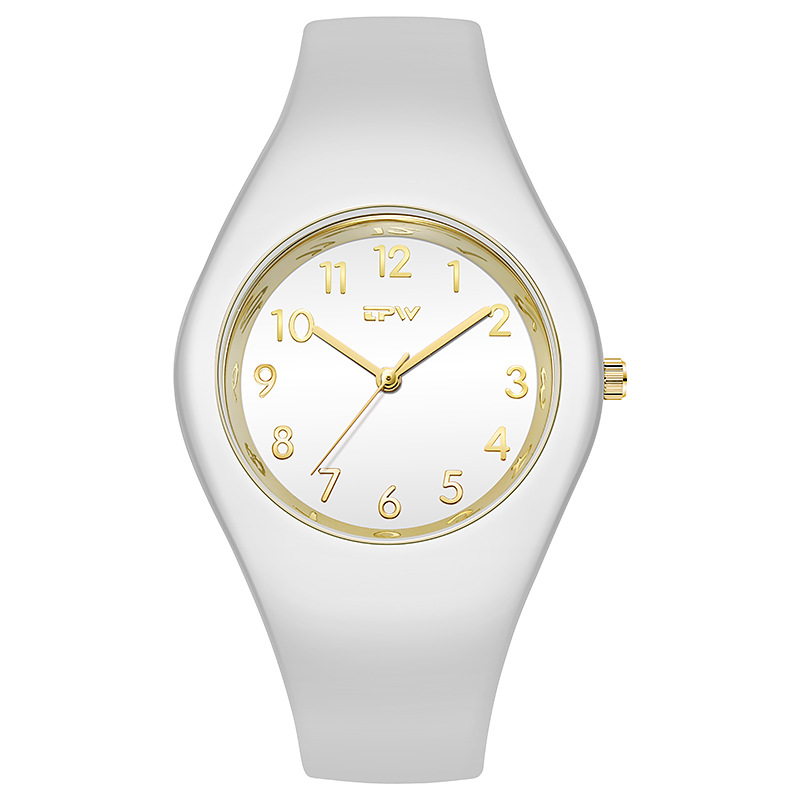 Starry Earth Rainbow Watch With Jelly Color Silicone Strap Silver
