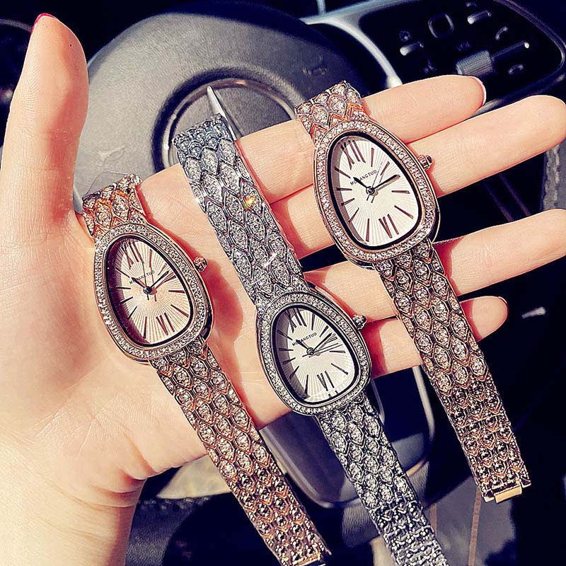 Iced Out Roman Dial Oval Shape Watch Silver With Street Luxury Shine