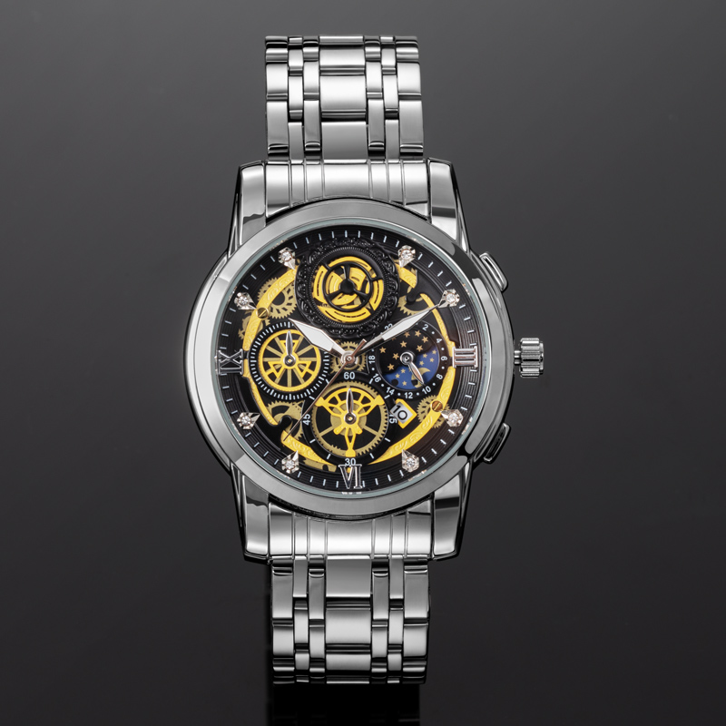 40mm Stainless Steel Quartz Watch Bold Statement Style With Street Luxury - Image 5