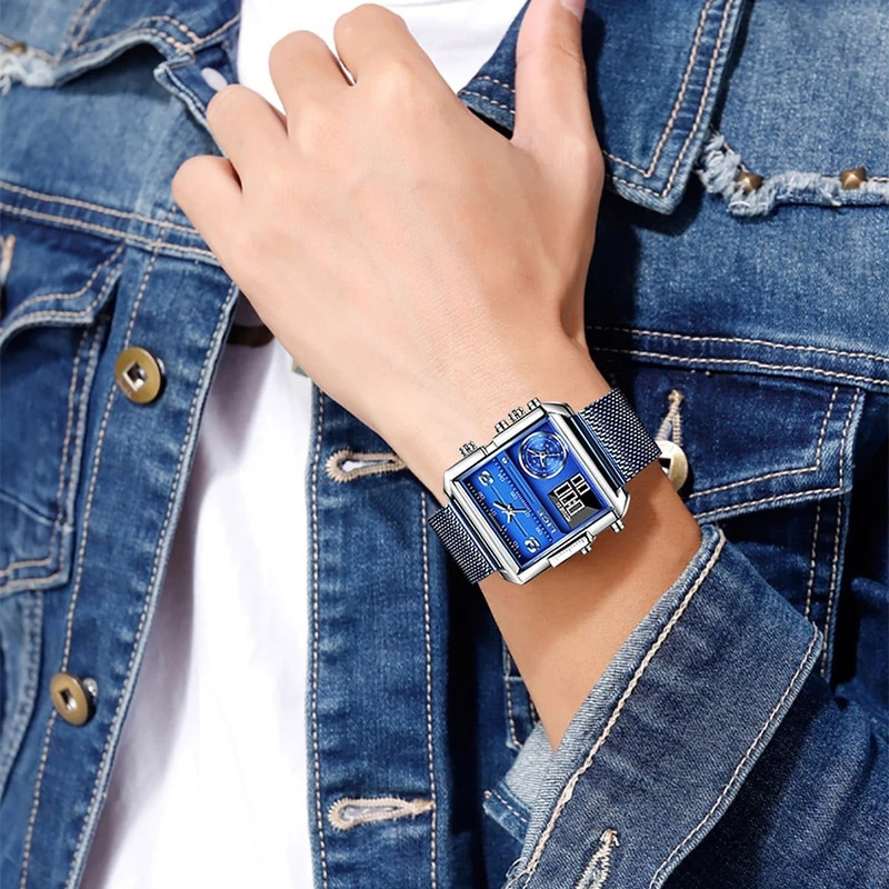 40mm Square Multifunctional Electronic Quartz Watch With Bold Premium Edge - Image 3