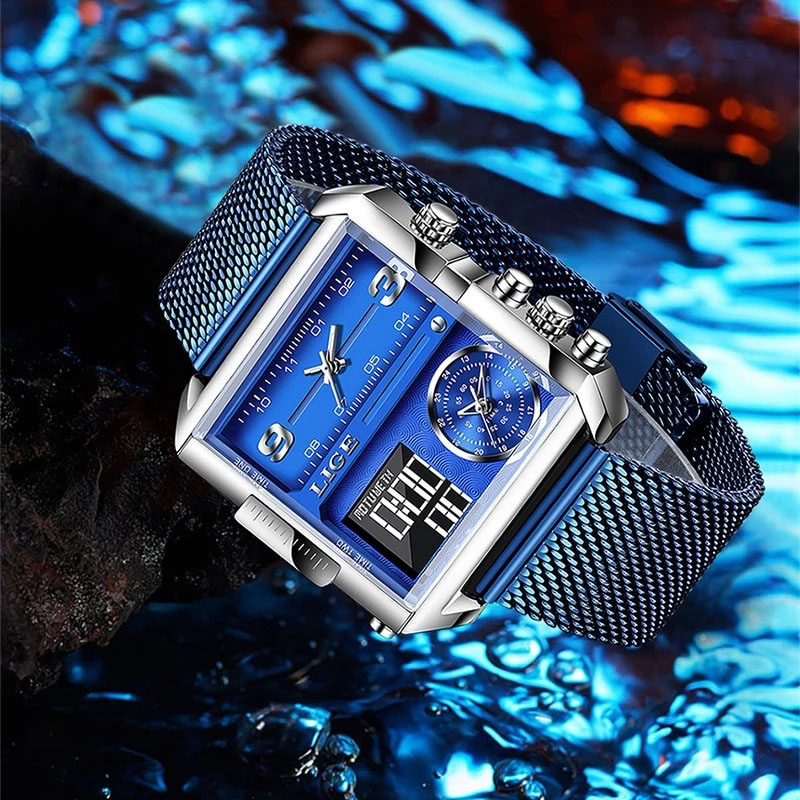 40mm Square Multifunctional Electronic Quartz Watch With Bold Premium Edge - Image 7