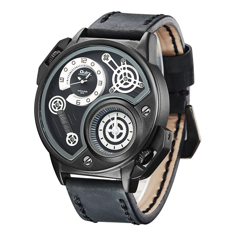50mm Multifunctional Sports Leather Quartz Watch With Street Luxury Shine - Image 5