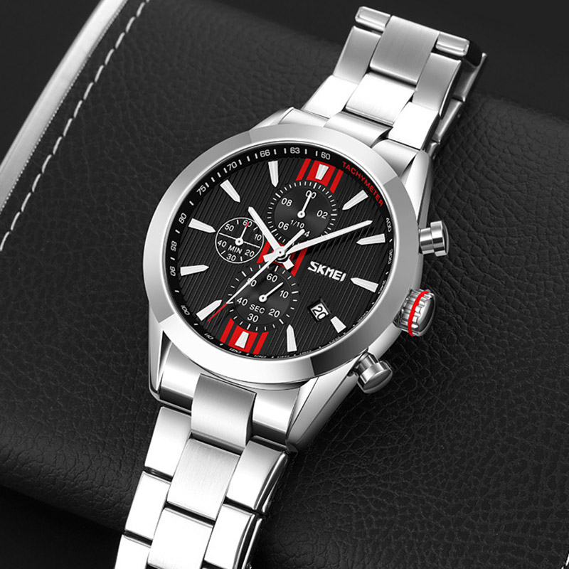 Multifunctional Stainless Steel Quartz Watch With Street Luxury Shine - Image 4