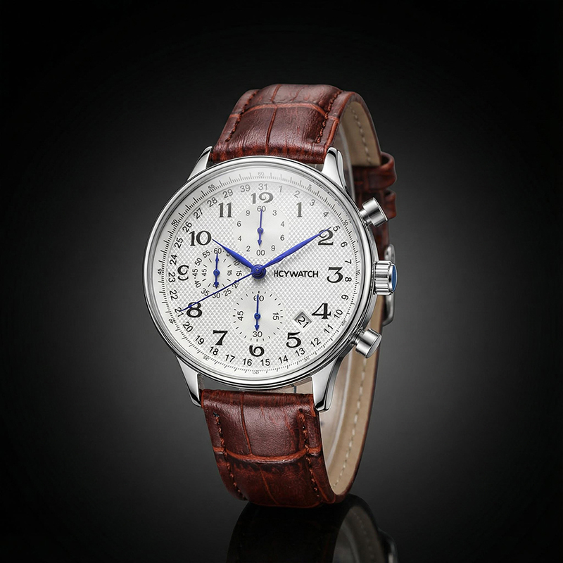 Multifunctional Business Casual Leather Quartz Watch Hip Hop Jewelry - Image 5