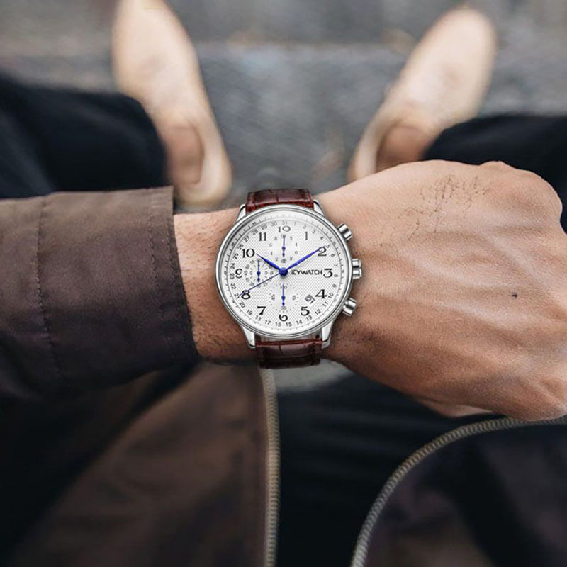 Multifunctional Business Casual Leather Quartz Watch Hip Hop Jewelry - Image 6