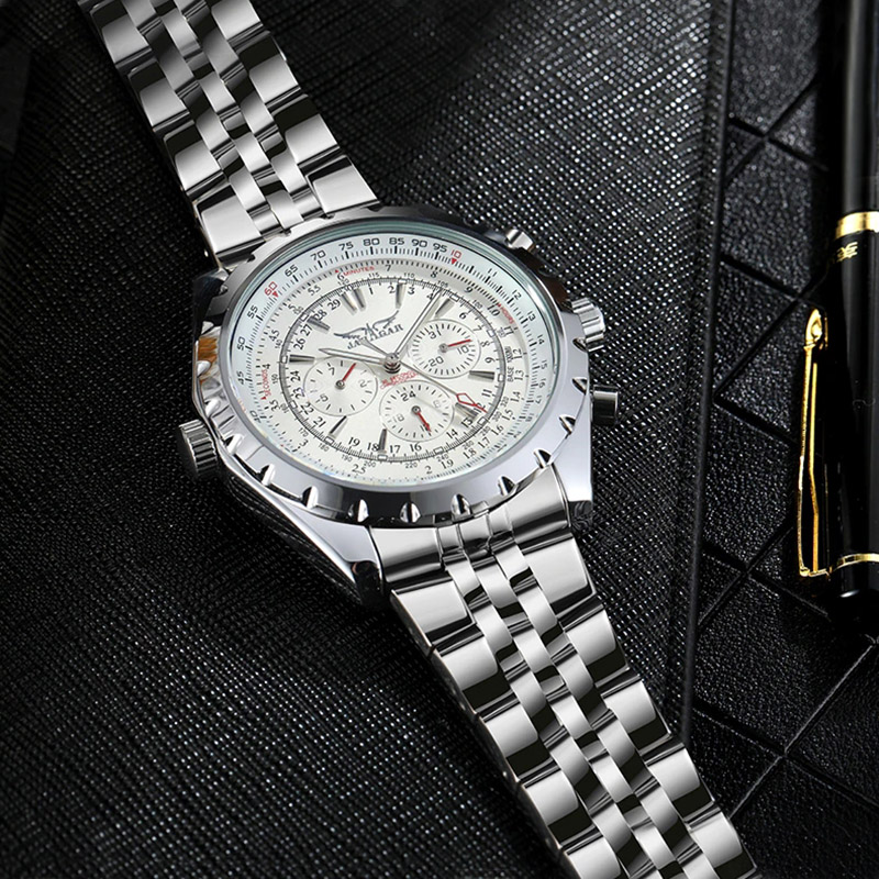Military Stainless Steel Automatic Mechanical Sport Watch For Men Gold - Image 5