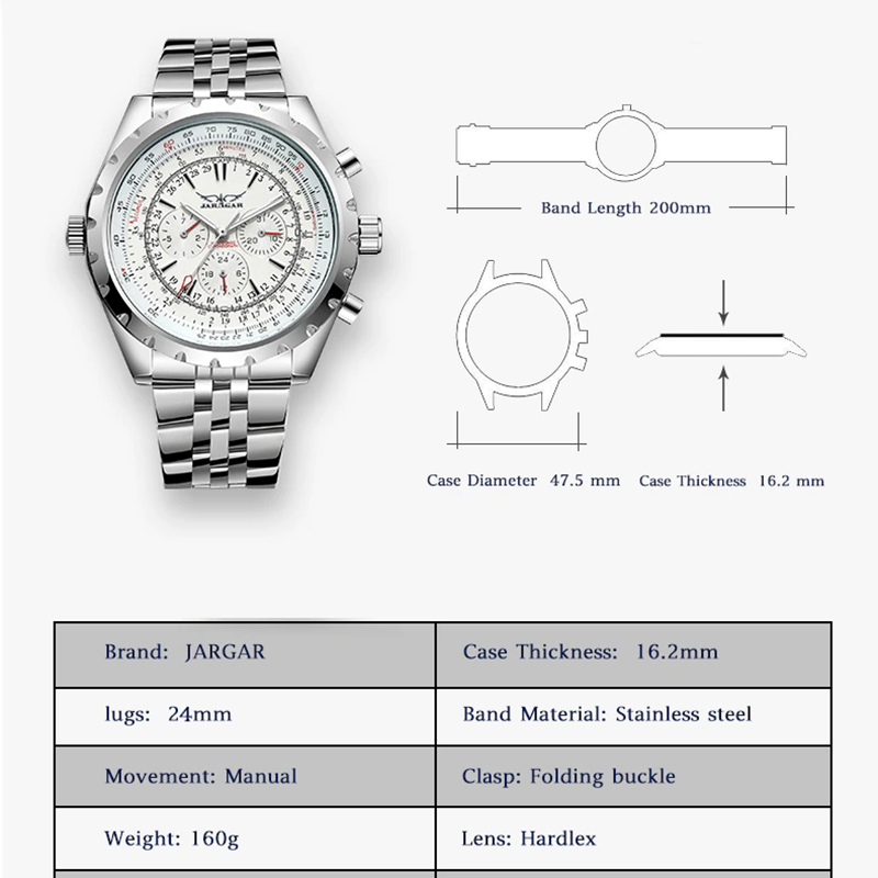Military Stainless Steel Automatic Mechanical Sport Watch For Men Gold - Image 7