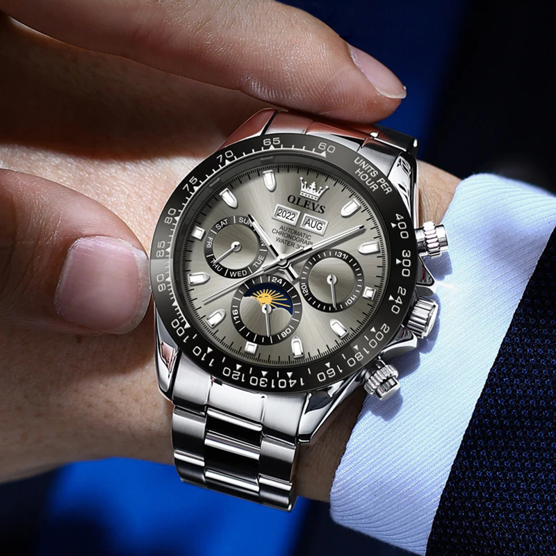 Bold Waterproof Multi-function Luminous Automatic Mechanical Watch For Men - Image 3