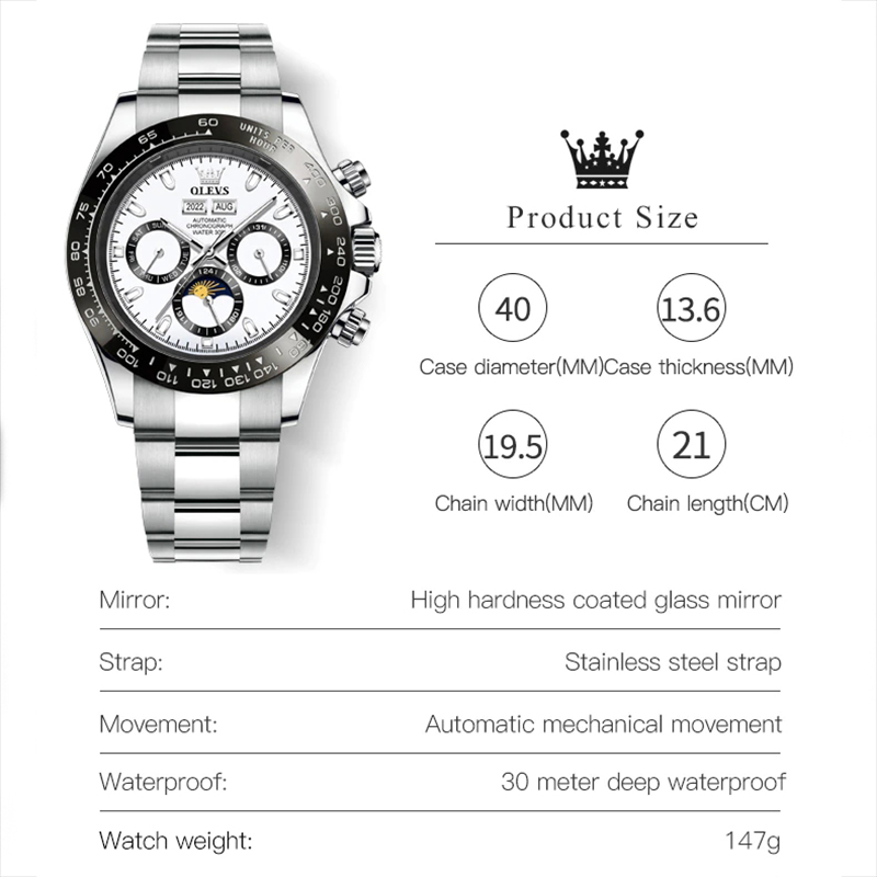 Bold Waterproof Multi-function Luminous Automatic Mechanical Watch For Men - Image 5