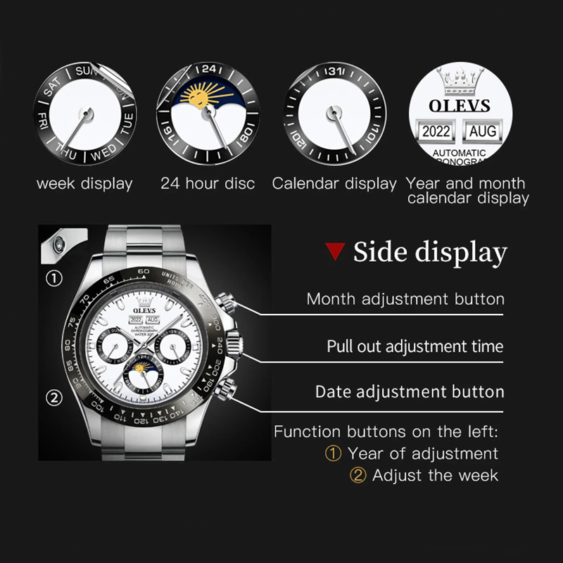 Bold Waterproof Multi-function Luminous Automatic Mechanical Watch For Men - Image 6