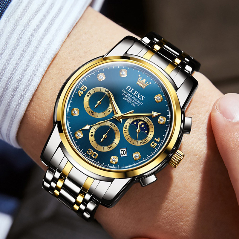 Multifunctional Luminous Waterproof Stainless Steel Quartz Watch Silver - Image 5