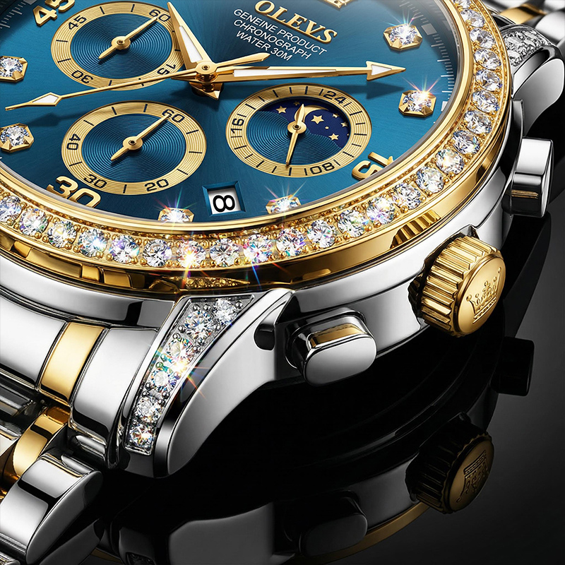Multifunctional Luminous Waterproof Stainless Steel Quartz Watch Silver - Image 6