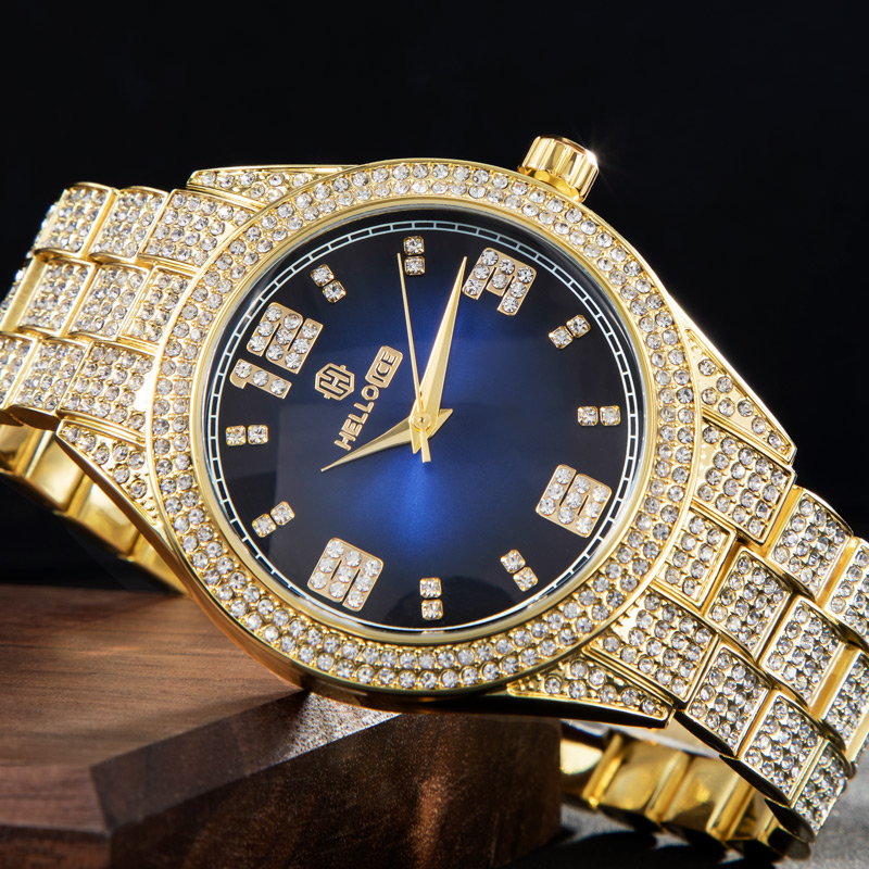 Iced Out Sapphire Roman Numerals Dial Watch Silver With Street Luxury Shine - Image 4