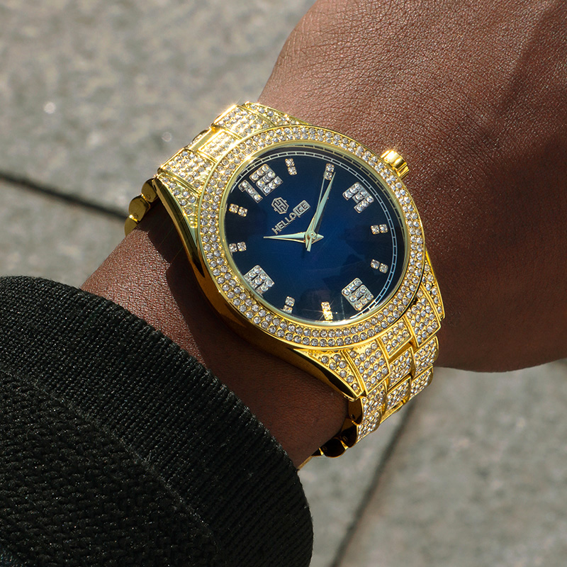 Iced Out Sapphire Roman Numerals Dial Watch Silver With Street Luxury Shine - Image 5