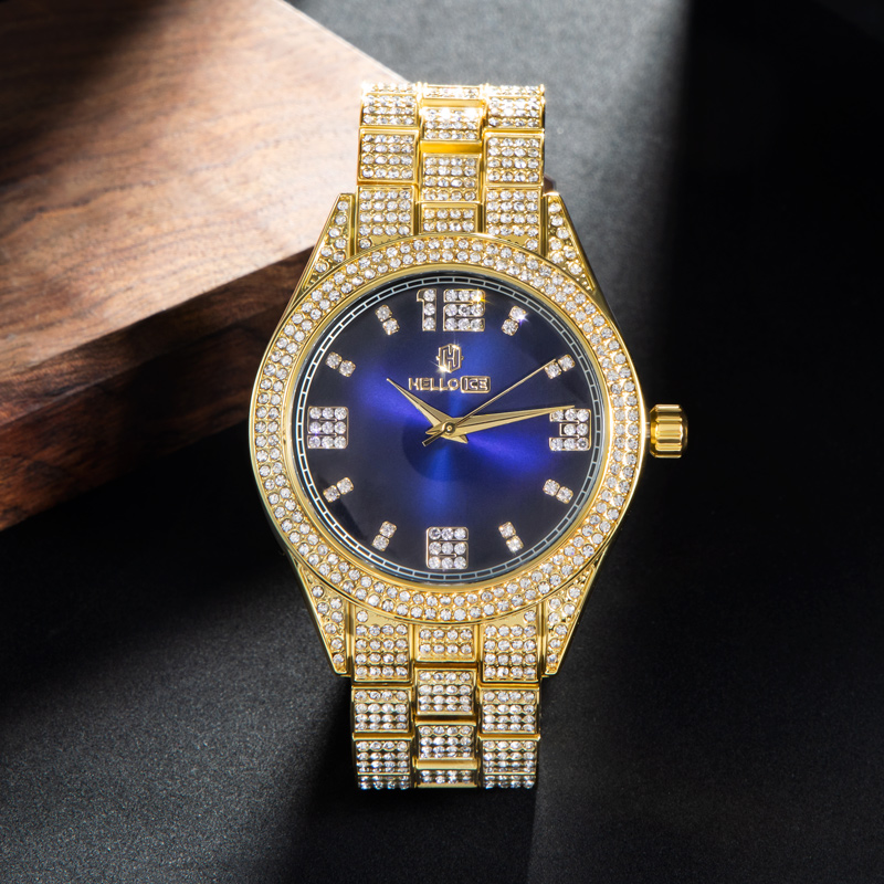 Iced Out Sapphire Roman Numerals Dial Watch Silver With Street Luxury Shine