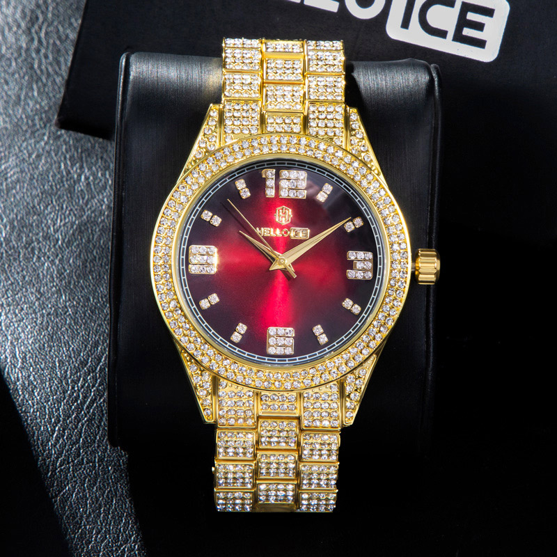 Luxury Iced Out Ruby Roman Numerals Dial Watch With Street Luxury Shine - Image 4