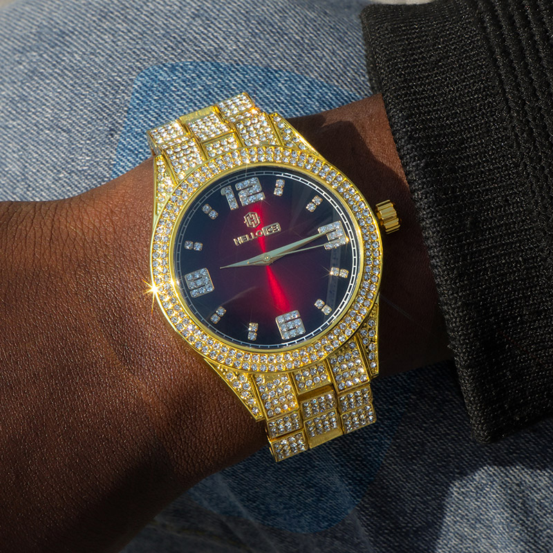 Luxury Iced Out Ruby Roman Numerals Dial Watch With Street Luxury Shine - Image 6