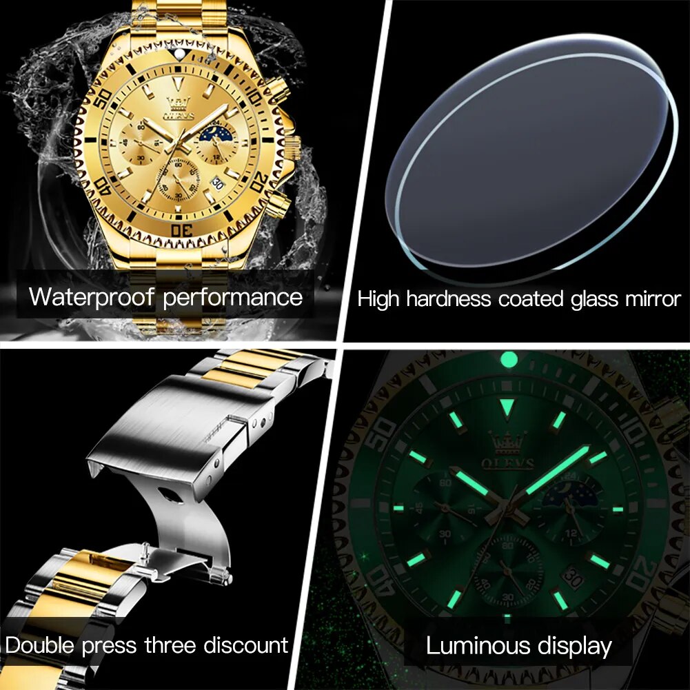 Multi-functional Waterproof Luminous Men's Quartz Stainless Steel Wrist - Image 5