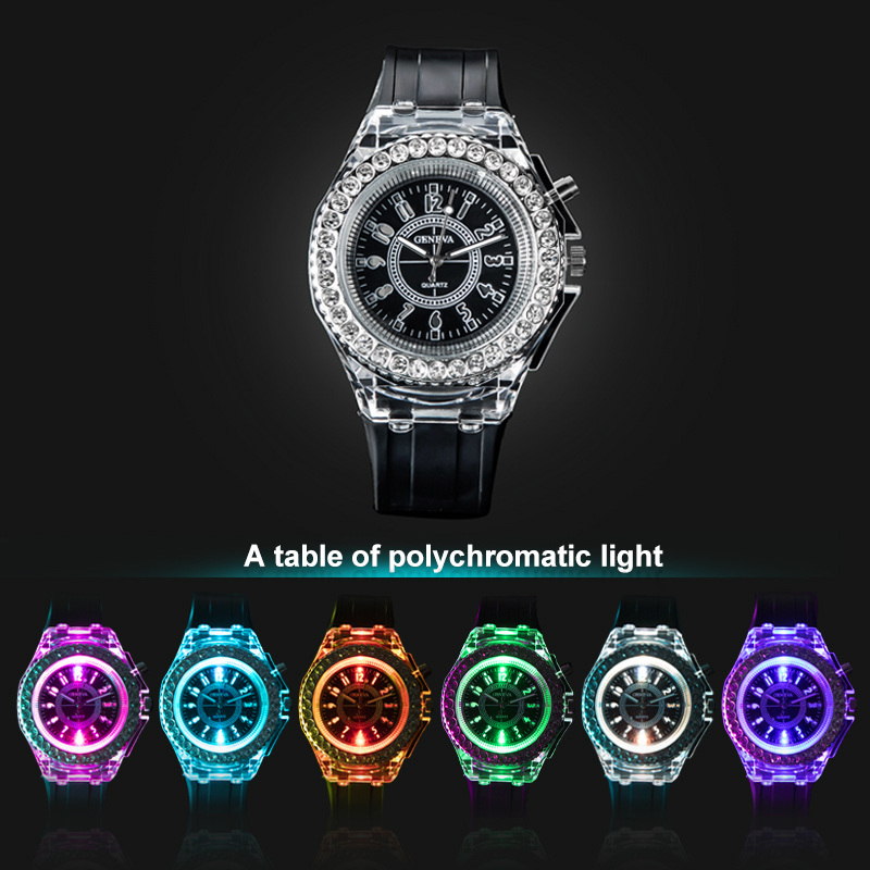 Led Flashing Sport Quartz Watch With Silicone Strap With Bold Premium Edge - Image 4