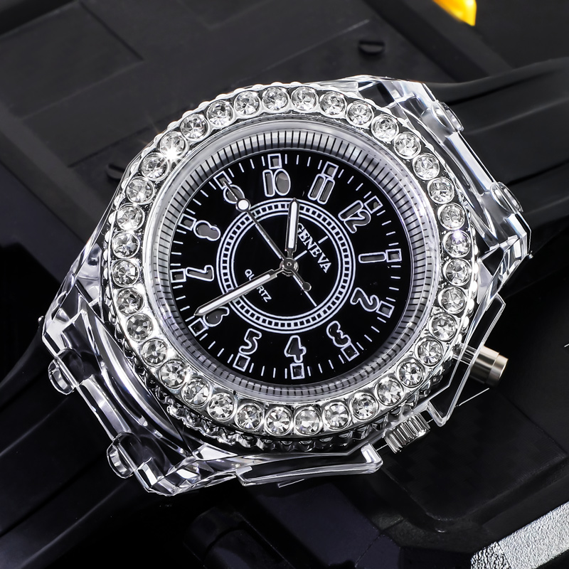 Led Flashing Sport Quartz Watch With Silicone Strap With Bold Premium Edge - Image 6