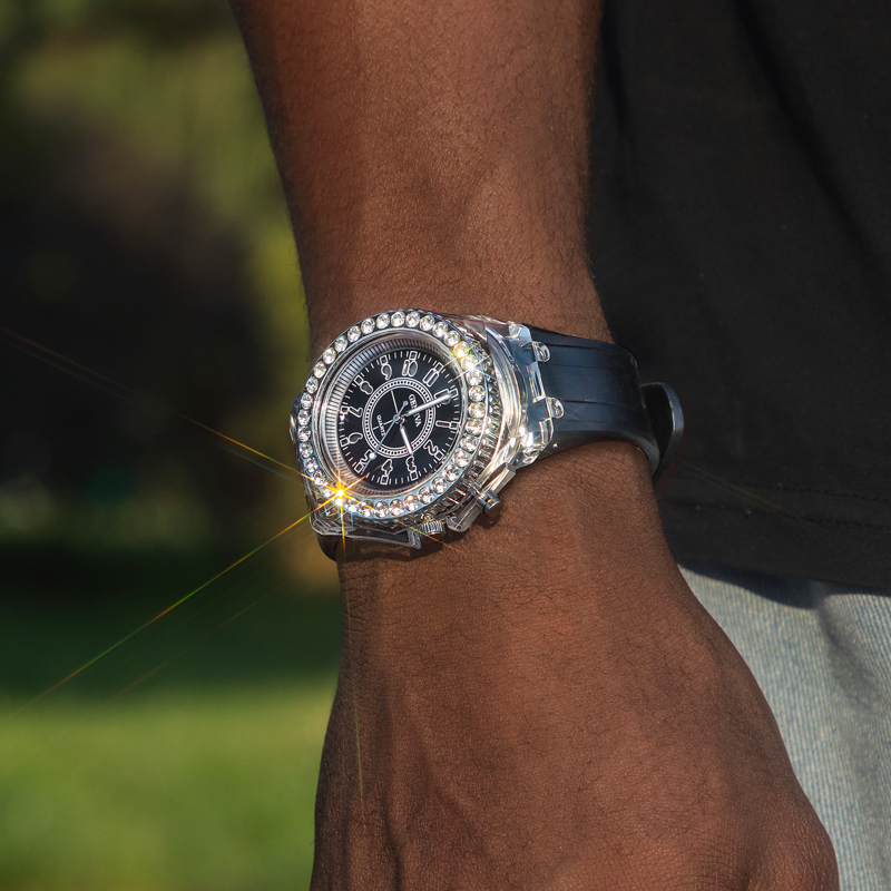 Led Flashing Sport Quartz Watch With Silicone Strap With Bold Premium Edge