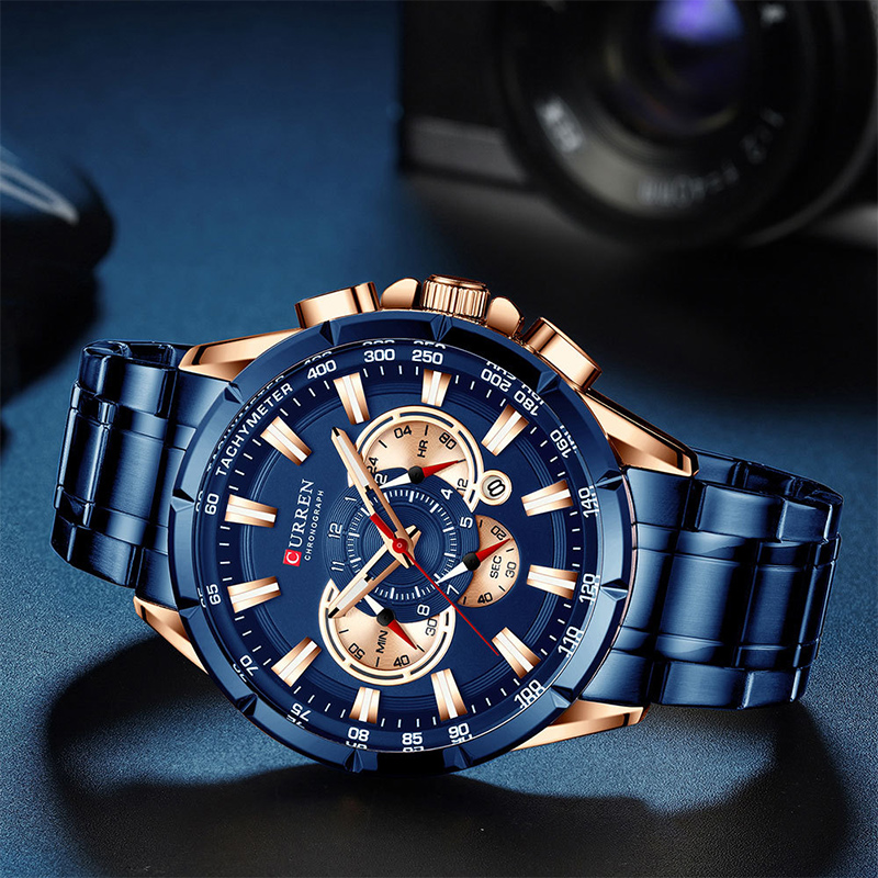 Luminous Calendar Men's Quartz Watch With Steel Strap Silver - Image 3