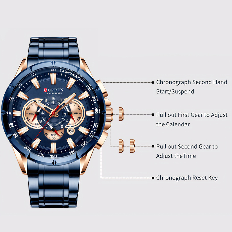 Luminous Calendar Men's Quartz Watch With Steel Strap Silver - Image 5