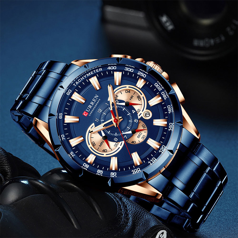 Luminous Calendar Men's Quartz Watch With Steel Strap Silver