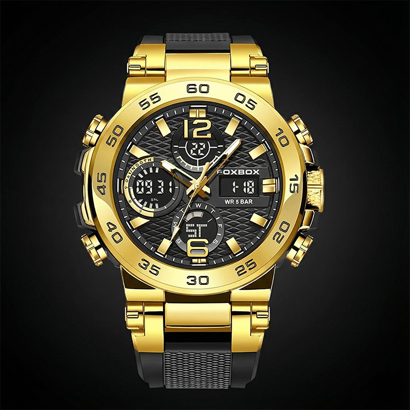 Luminous Waterproof Sports Men's Quartz Watch With Silicone Strap Silver