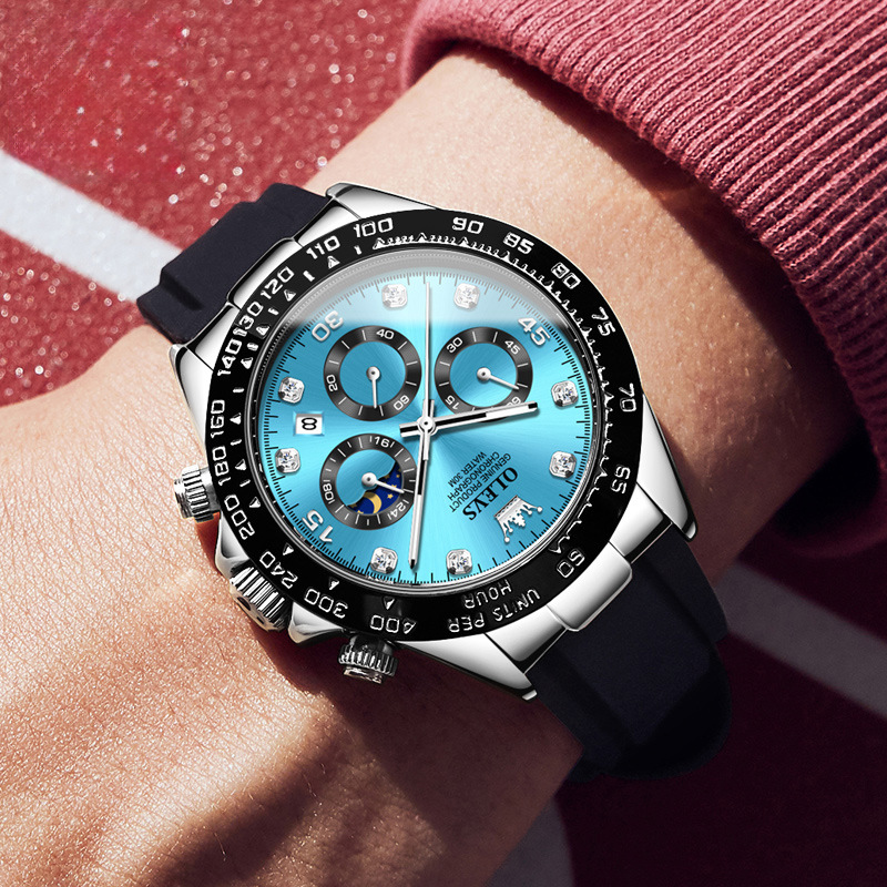 Waterproof Men's Quartz Watch With Silicone Strap With Street Luxury Shine - Image 4