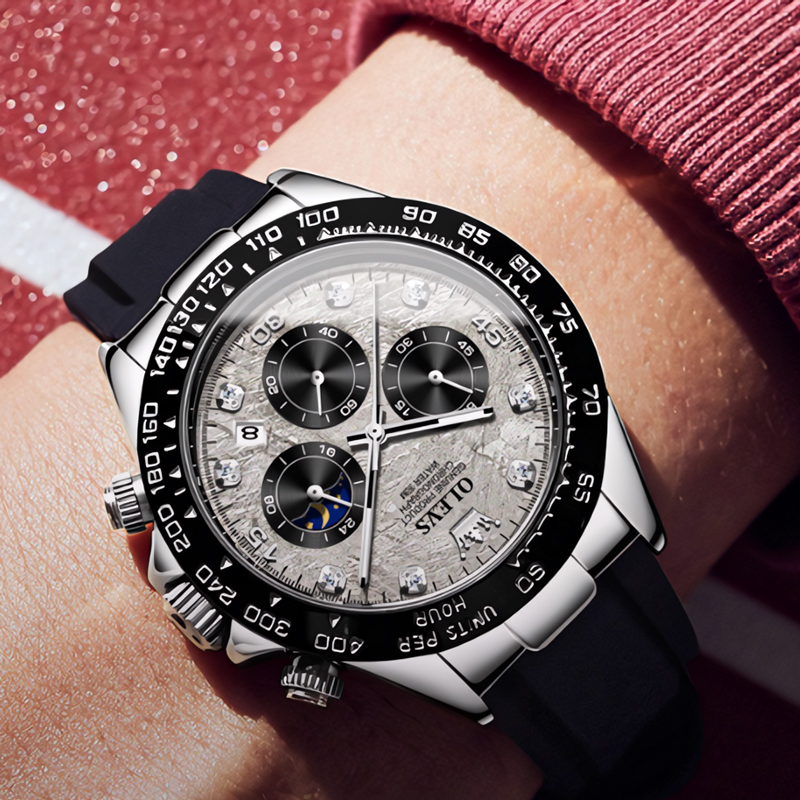 Waterproof Men's Quartz Watch With Silicone Strap With Street Luxury Shine - Image 6