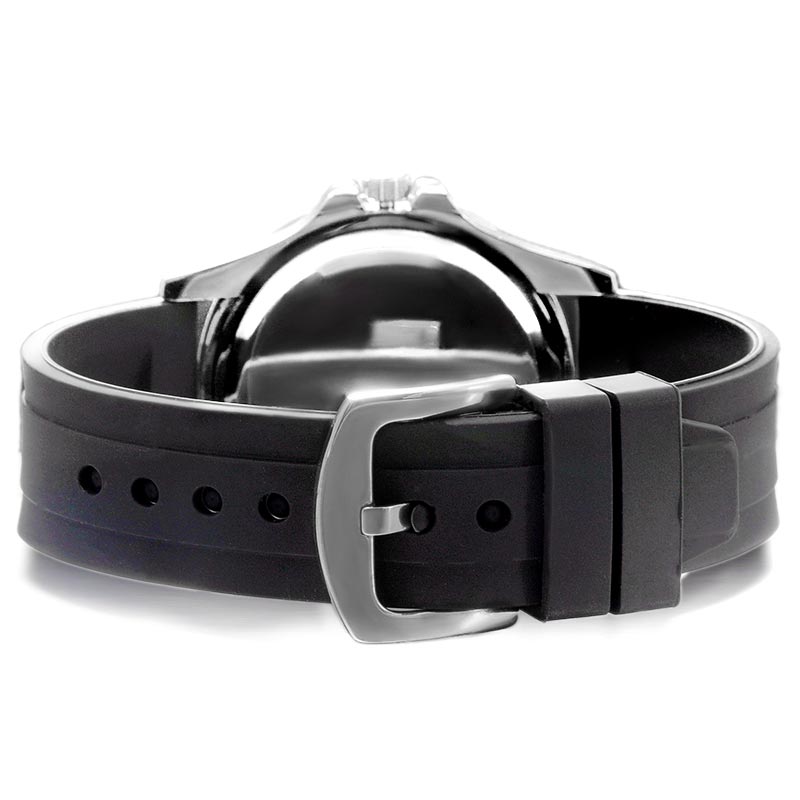 Rainbow White Gold Luminous Watch With Black Silicone Strap With Gold Shine - Image 6