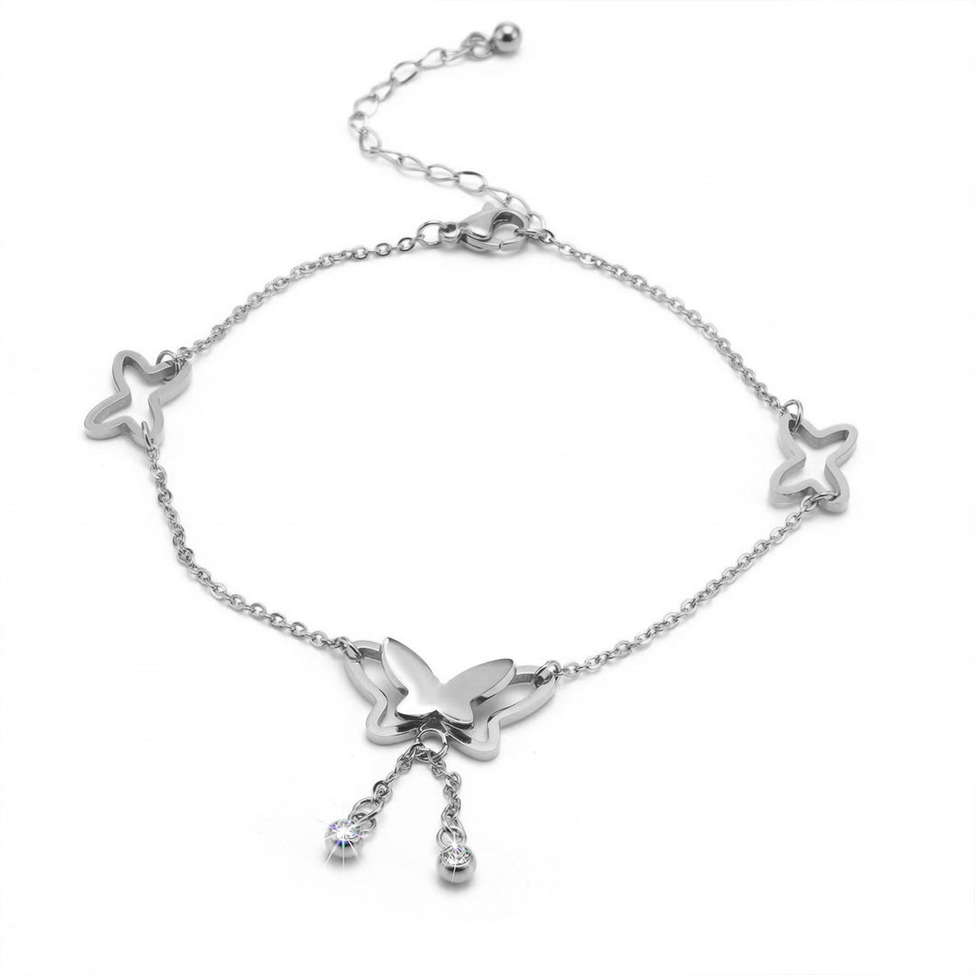 316l Stainless Steel Butterfly Anklet For Hip Hop Jewelry Style - Image 3