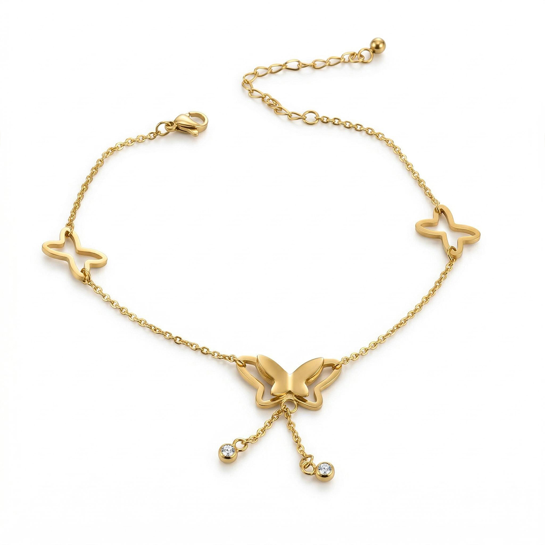 316l Stainless Steel Butterfly Anklet For Hip Hop Jewelry Style - Image 5