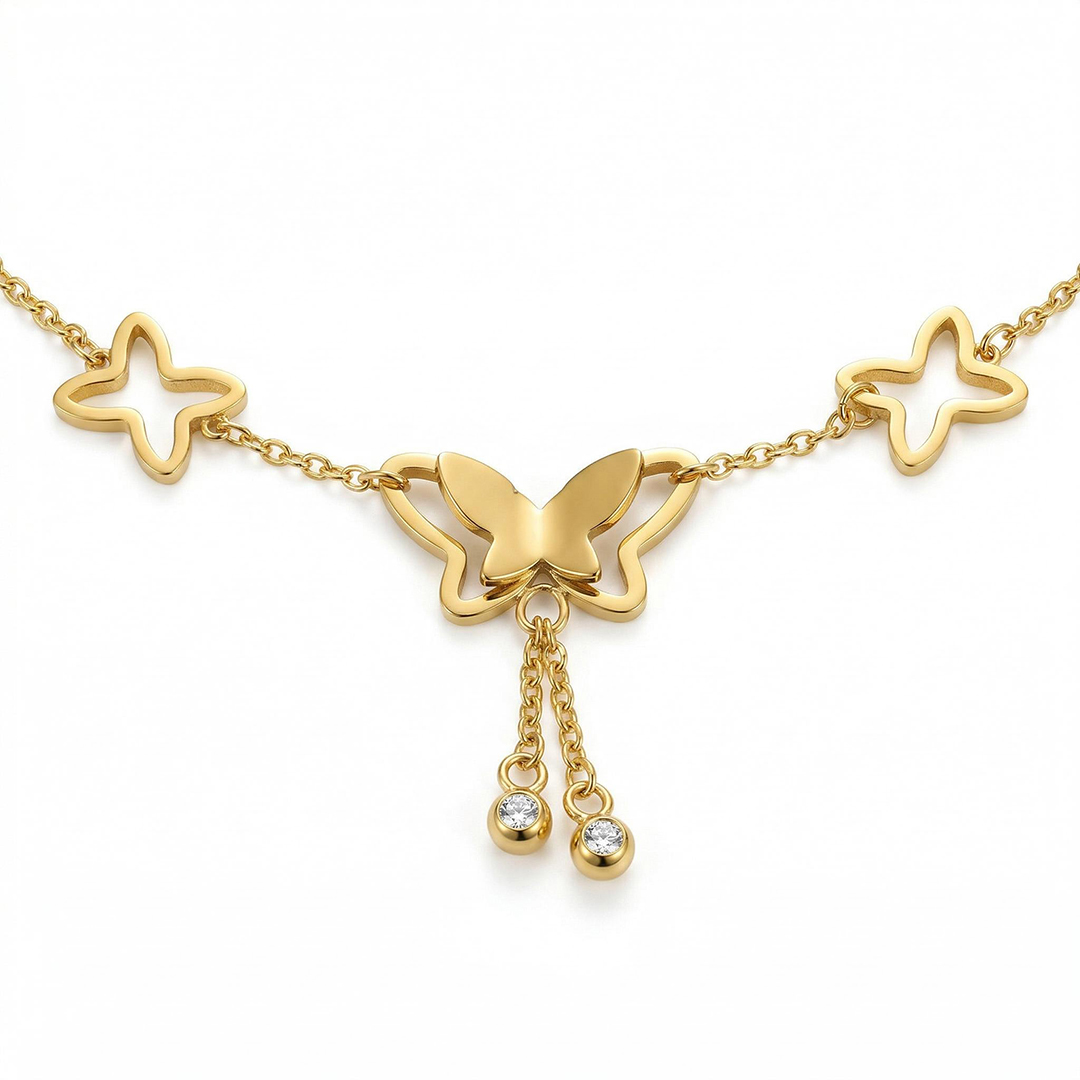 316l Stainless Steel Butterfly Anklet For Hip Hop Jewelry Style - Image 6