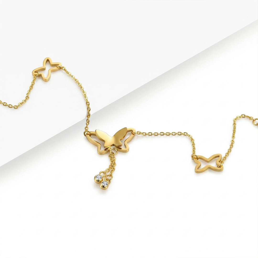316l Stainless Steel Butterfly Anklet For Hip Hop Jewelry Style - Image 7