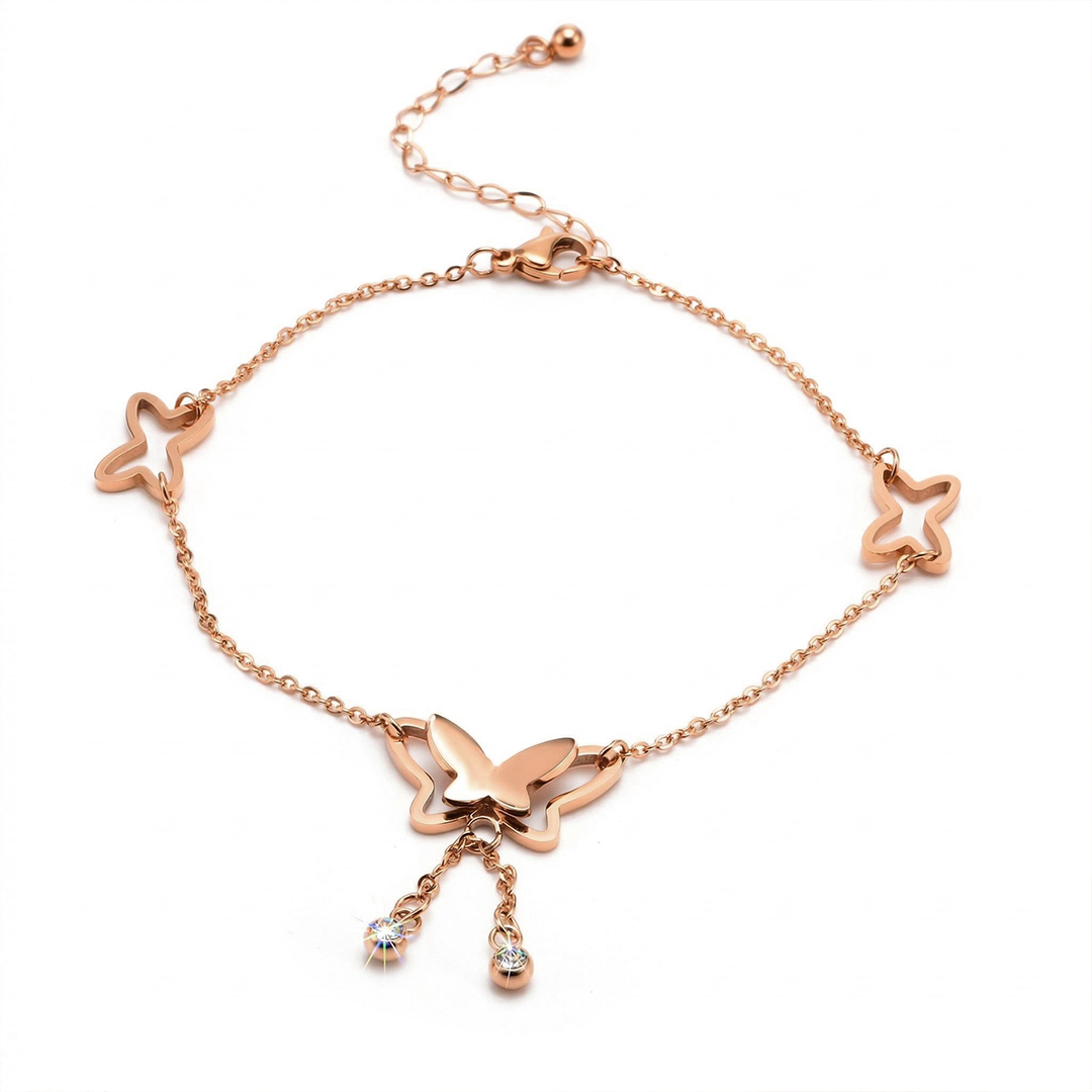 316l Stainless Steel Butterfly Anklet For Hip Hop Jewelry Style - Image 8