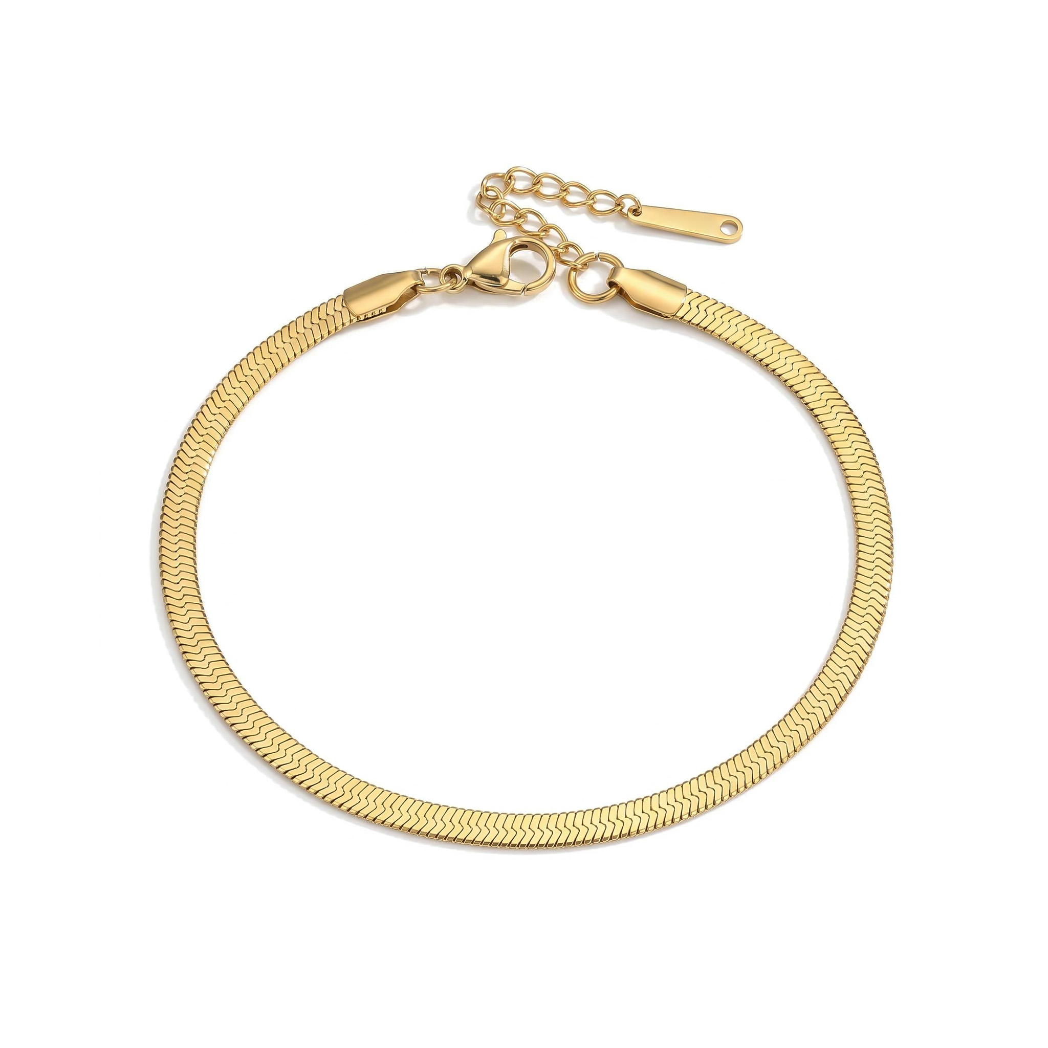 4mm Herringbone Chain Anklet Bold Statement Style With Street Luxury - Image 4