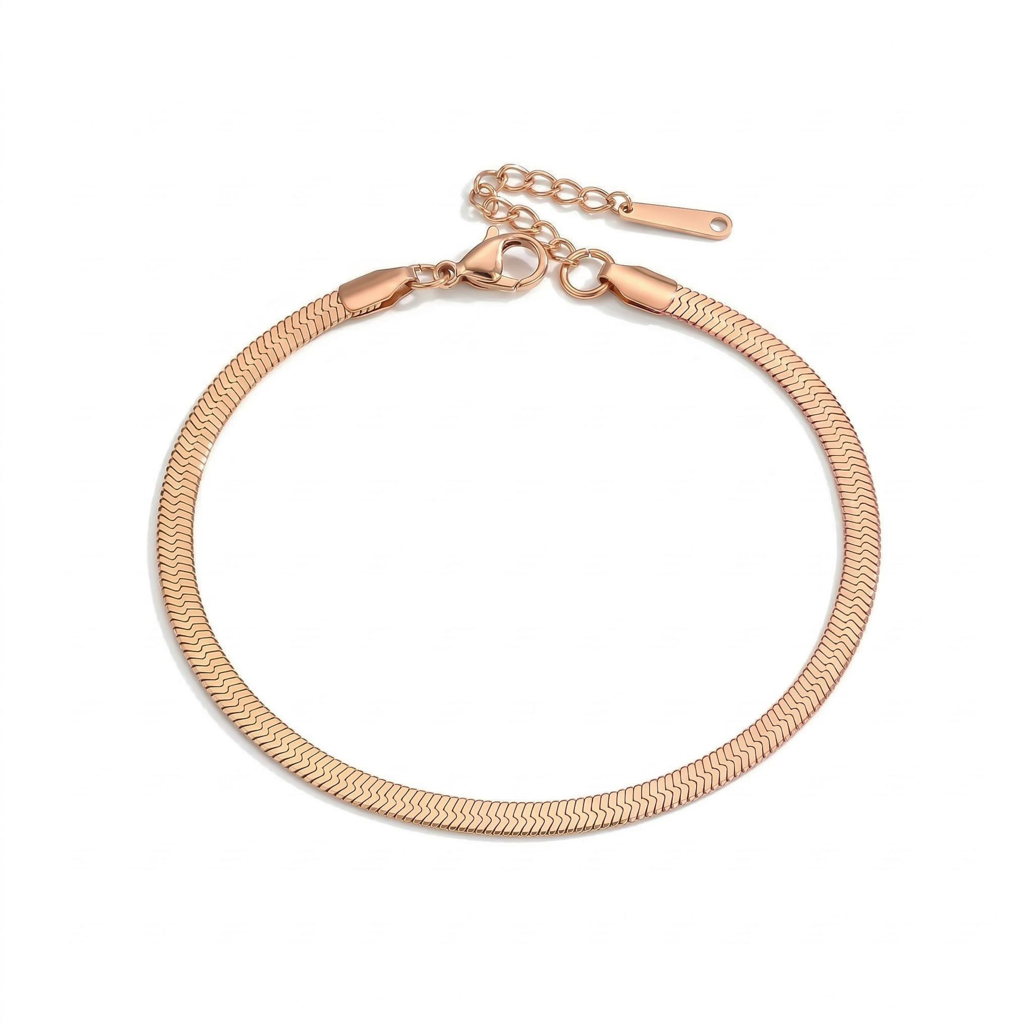 4mm Herringbone Chain Anklet Bold Statement Style With Street Luxury