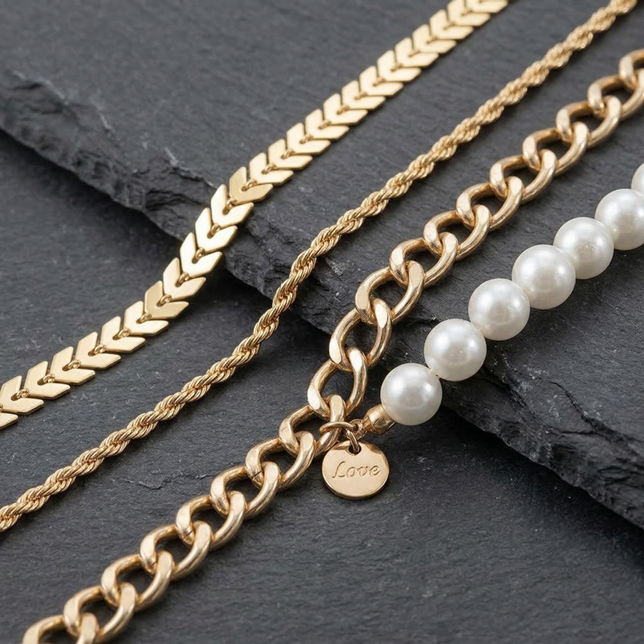 3pcs Multilayer Women Anklet Bold Statement Style With Street Luxury - Image 5