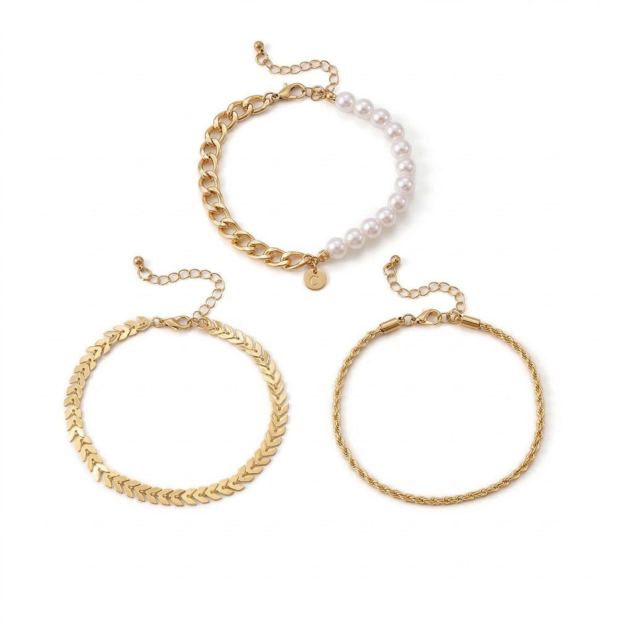 3pcs Multilayer Women Anklet Bold Statement Style With Street Luxury