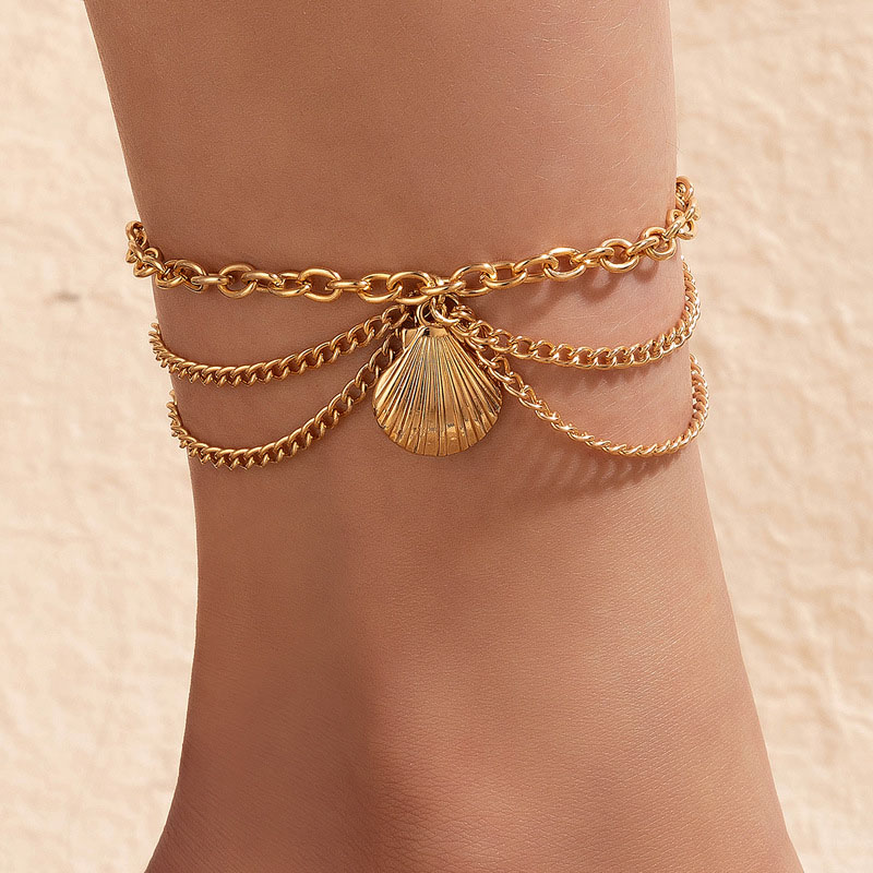 Shell Charm Layered Anklet Bold Statement Style With Street Luxury - Image 9